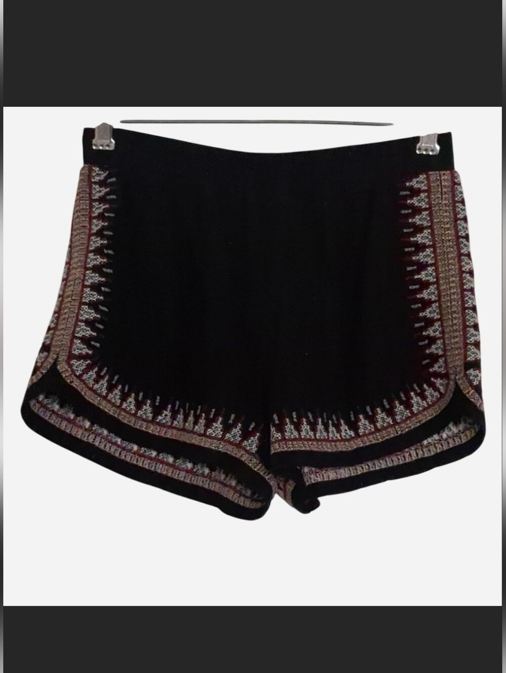 Vintage Abercrombie & Fitch Black Embroidered Boho Shorts XS